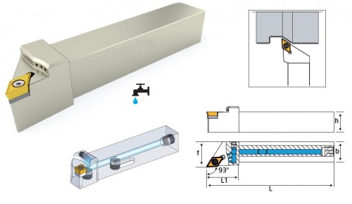 Soustružnické nože SDJCR 93° na destičky DCMT/DCGT/DCGX/DCMW s CHLAZENÍM - PRAVÉ PROVEDENÍ