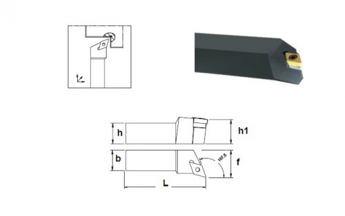 Soustružnické nože SDQNL 107,5° na destičky DNMG/DNMA/DNMM/DNMX bez CHLAZENÍ - LEVÉ PROVEDENÍ