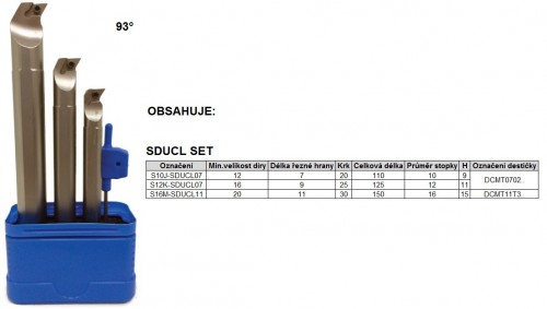 Soustružnické nože SDUCL 93° na destičky DCMT/DCG.. - LEVÉ PROVEDENÍ