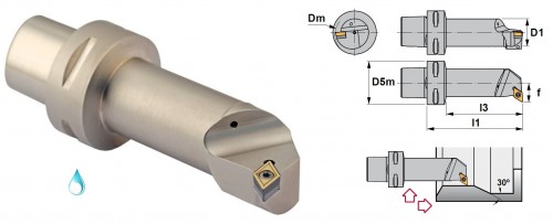 Soustružnické nože SDUCL 93° na destičky DCMT/DCGT/DCGX/DCMW s CHLAZENÍM - LEVÉ PROVEDENÍ