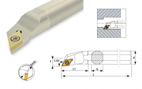 Soustružnické nože SDXCR 120° na destičky DCMT/DCGT/DCGX bez CHLAZENÍ - PRAVÉ PROVEDENÍ