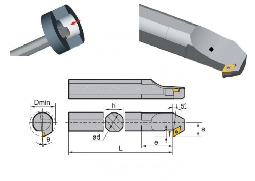 Soustružnické nože SDZCL 93° na destičky DCMT/DCGT/DCGX s CHLAZENÍM - LEVÉ PROVEDENÍ