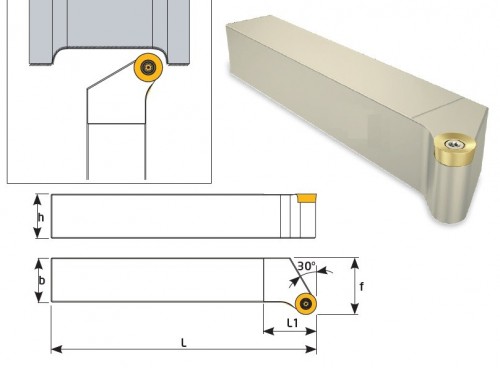 Soustružnické nože SRGCL 0° na destičky RCMT/RCGT/RCGX bez CHLAZENÍ - LEVÉ PROVEDENÍ