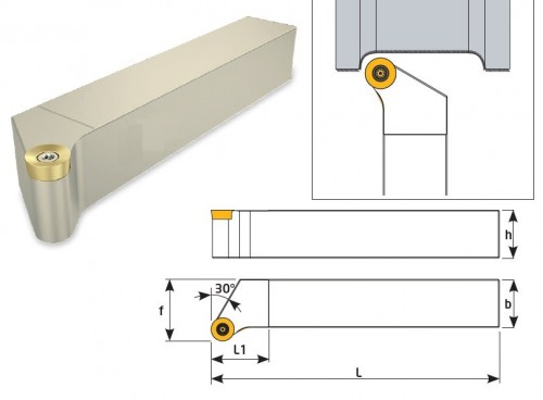 Soustružnické nože SRGCR 0° na destičky RCMT/RCGT/RCGX bez CHLAZENÍ - PRAVÉ PROVEDENÍ