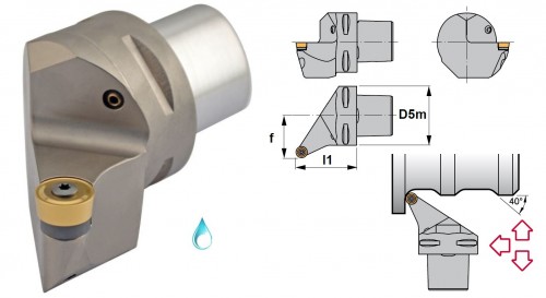 Soustružnické nože SRSCR 45° na destičky RCMT/RCMX/RCGT s CHLAZENÍM - PRAVÉ PROVEDENÍ