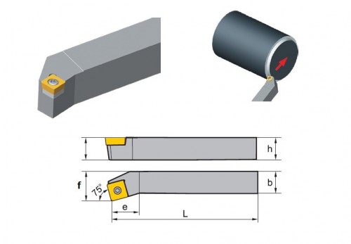 Soustružnické nože SSKCR 75° na destičky SCMT/SCGT/SCGX/SCMW bez CHLAZENÍ - PRAVÉ PROVEDENÍ