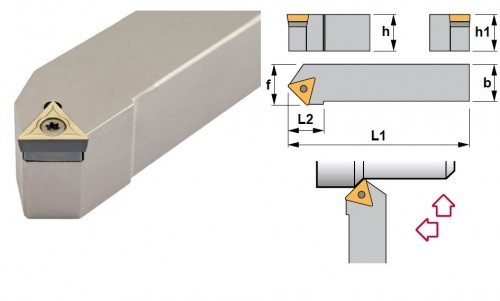 Soustružnické nože STDCR 45° na destičky TCMT/TCGT/TCGX/TCMW bez CHLAZENÍ - PRAVÉ PROVEDENÍ