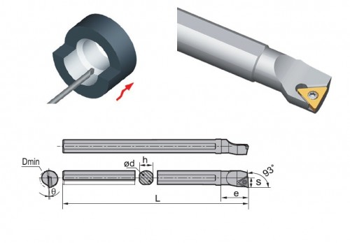 Soustružnické nože STUPL 93° na destičky TPGT bez CHLAZENÍ - LEVÉ PROVEDENÍ