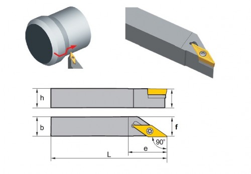 Soustružnické nože SVABL 90° na destičky VBMT.. bez CHLAZENÍ - LEVÉ PROVEDENÍ