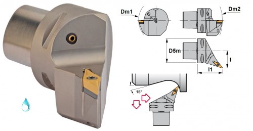 Soustružnické nože SVHBL 107,5° na destičky VBMT.. s CHLAZENÍM - LEVÉ PROVEDENÍ
