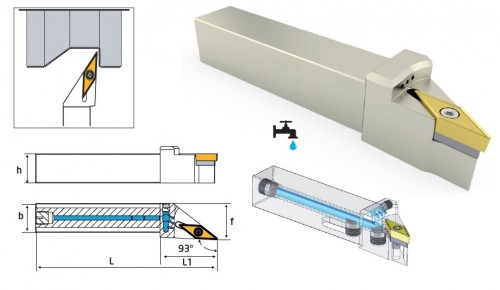 Soustružnické nože SVJBR 93° na destičky VBMT.. s CHLAZENÍM - LEVÉ PROVEDENÍ