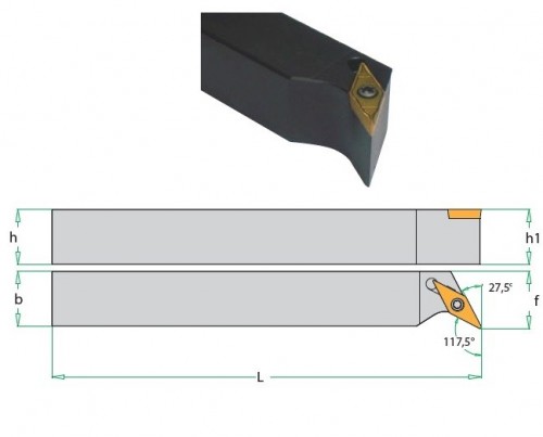 Soustružnické nože SVPCL 117,5° na destičky VCMT/VCGT/VCGX/VCMW bez CHLAZENÍ - SWISS AUTOMATIC (ŠVÝCARSKÉ AUTOMATY) - LEVÉ PROVEDENÍ