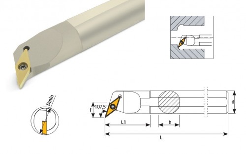 Soustružnické nože SVQBR 107,5° na destičky VBMT.. bez CHLAZENÍ - PRAVÉ PROVEDENÍ
