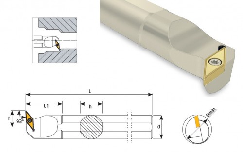 Soustružnické nože SVUBL 93° na destičky VBMT.. bez CHLAZENÍ - LEVÉ PROVEDENÍ