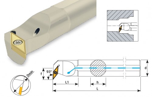 Soustružnické nože SVUCR 93° na destičky VCMT/VCGT/VCGX s CHLAZENÍM - PRAVÉ PROVEDENÍ