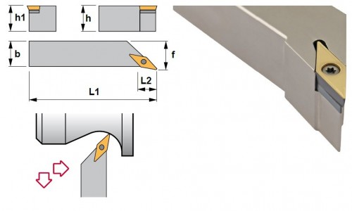 Soustružnické nože SVZCL 100° na destičky VCMT/VCGT/VCGX/VCMW bez CHLAZENÍ - LEVÉ PROVEDENÍ