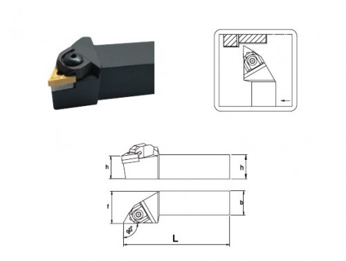 Soustružnické nože WTGNR 90° na destičky TNMG/TNMA/TNMM/TNMX bez CHLAZENÍ - PRAVÉ PROVEDENÍ