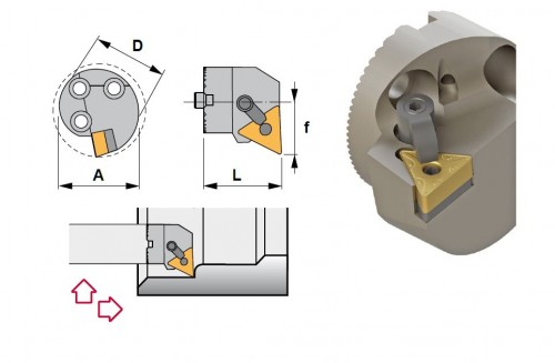 Soustružnické výměnné hlavičky MTUNL 93° na destičky TNMG/TNMA/TNMM/TNMX… s CHLAZENÍM - LEVÉ PROVEDENÍ