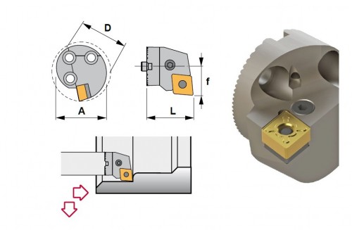 Soustružnické výměnné hlavičky PCLNL 95° na destičky CNMG/CNMA/CNMM… s CHLAZENÍM - LEVÉ PROVEDENÍ