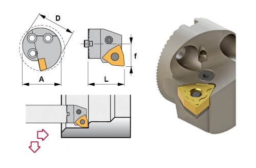 Soustružnické výměnné hlavičky PWLNL 95° na destičky WNMG/WNMA… s CHLAZENÍM - LEVÉ PROVEDENÍ