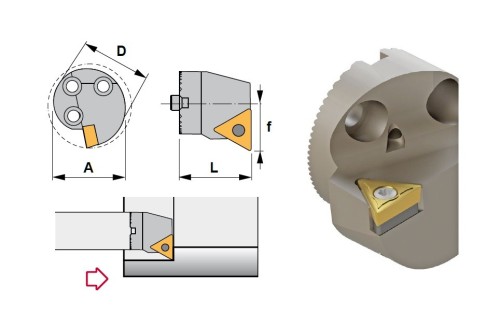 Soustružnické výměnné hlavičky STFCL 90° na destičky TCMT/TCGT/TCGX/TCMW… s CHLAZENÍM - LEVÉ PROVEDENÍ