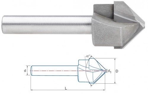 Speciální tvrdokovová fréza na ohýbání plechu Alucobond/Dibond  90° i 135° Speciální tvrdokovová fréza na ohýbání plechu Alucobond/Dibond  90° i 135°