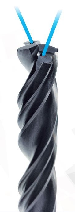 Speciální tvrdokovové vrtací výstružníky se spirálovými drážkami 5xD HRC55 - H7 s chlazením