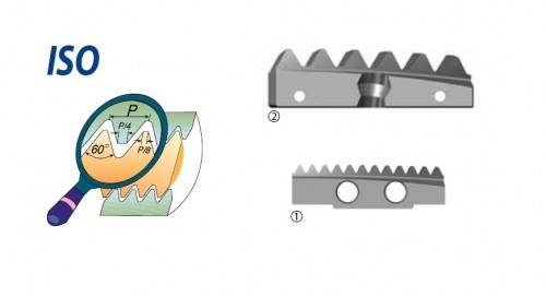 Spirálové závitovací destičky - ISO 60°, E  = destička pro vnější závit, I = destička pro vnitřní závit Spirálové závitovací destičky - ISO 60°, E  = destička pro vnější závit, I = destička pro vnitřní závit