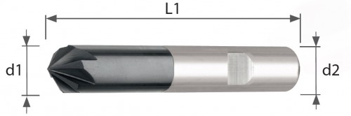 Srážecí - odjehlovací frézy 90° DIN6535HB - 62HRc