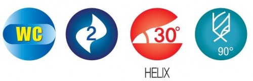 Středicí a srážecí 2-břitá tvrdokovová fréza - 90° letovaný typ Středicí a srážecí 2-břitá tvrdokovová fréza - 90° letovaný typ