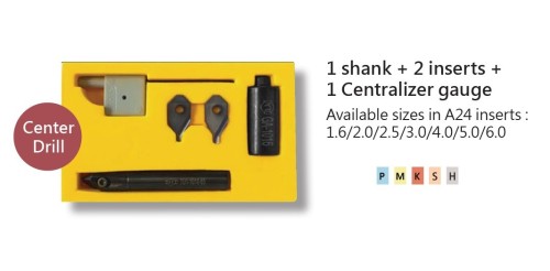 Středící vrtáky-navrtáváky pro frézování a soustružení v sadě