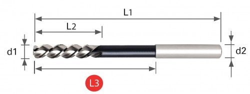 Strojní HSSE výstružníky kroucené DIN212-E S ODLEHČENÍM - H7