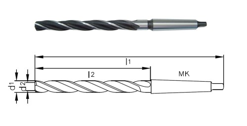 Strojní HSS výstružníky kroucené s MORSE STOPKOU - h8 DIN1864 DLOUHÉ