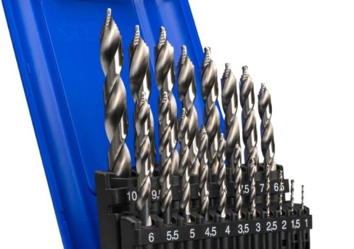 Stupňovité vrtáky HSS 118° pro ruční vrtačky DIN338N v sadě 19 KS (ROZSAH 1-10 PO 0,5 MM) - h8