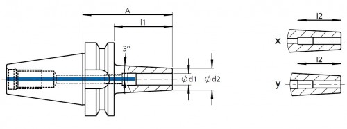 TEPELNÉ UPÍNAČE 3° BT JIS B 6339 (MAS403BT) - ÚZKÉ PROVEDENÍ