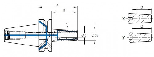 TEPELNÉ UPÍNAČE 3° BT JIS B 6339 (MAS403BT) AD/B - ÚZKÉ PROVEDENÍ SE TŘEMI CHLADÍCÍMI KANÁLKY PRŮMĚR 1MM