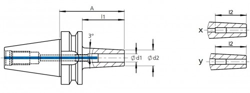 TEPELNÉ UPÍNAČE 3° DUAL CONTACT JIS B 6339 (MAS403BT) - ÚZKÉ PROVEDENÍ