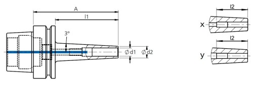 TEPELNÉ UPÍNAČE 3° HSK-E DIN69893 - EXTRA ÚZKÉ PROVEDENÍ