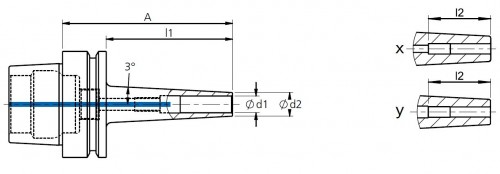 TEPELNÉ UPÍNAČE 3° HSK-E DIN69893 - EXTRA ÚZKÉ PROVEDENÍ