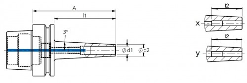 TEPELNÉ UPÍNAČE 3° HSK-E DIN69893 - EXTRA ÚZKÉ PROVEDENÍ