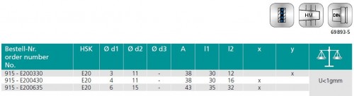 TEPELNÉ UPÍNAČE 3° HSK-E DIN69893 - ÚZKÉ PROVEDENÍ