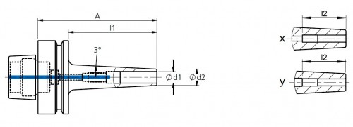 TEPELNÉ UPÍNAČE 3° HSK-F DIN69893  - EXTRA ÚZKÉ PROVEDENÍ