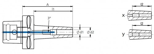 TEPELNÉ UPÍNAČE 3° PSC S POLYGONÁLNÍ STOPKOU ISO26623-1 - ÚZKÉ PROVEDENÍ