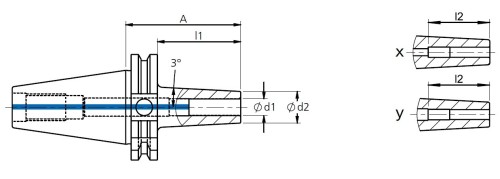 TEPELNÉ UPÍNAČE 3° SK DIN69871 - ÚZKÉ PROVEDENÍ