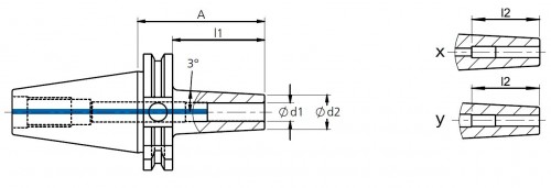 TEPELNÉ UPÍNAČE 3° SK DIN69871 - ÚZKÉ PROVEDENÍ