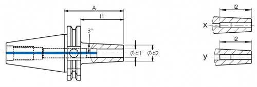 TEPELNÉ UPÍNAČE 3° SK DIN69871 - ÚZKÉ PROVEDENÍ
