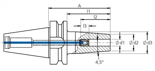 TEPELNÉ UPÍNAČE 4,5° BT JIS B 6339 (MAS403BT) - OBSAHUJE DÉLKOVĚ STAVITELNÝ ŠROUB