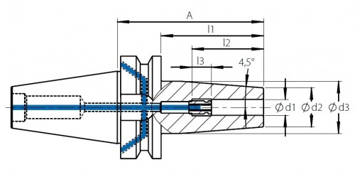 TEPELNÉ UPÍNAČE 4,5° BT JIS B 6339 (MAS403BT) AD/B- OBSAHUJE DÉLKOVĚ STAVITELNÝ ŠROUB