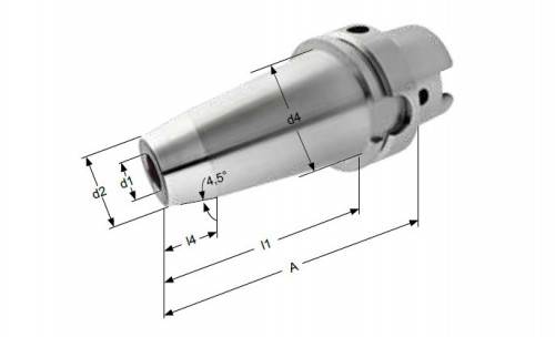 TEPELNÉ UPÍNAČE 4,5° HSK-A DIN69893 EXTRA DLOUHÉ - OBSAHUJE DÉLKOVĚ STAVITELNÝ ŠROUB