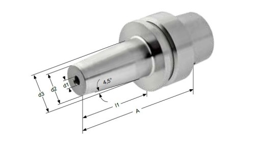 TEPELNÉ UPÍNAČE 4,5° HSK-E DIN69893 - OBSAHUJE DÉLKOVĚ STAVITELNÝ ŠROUB